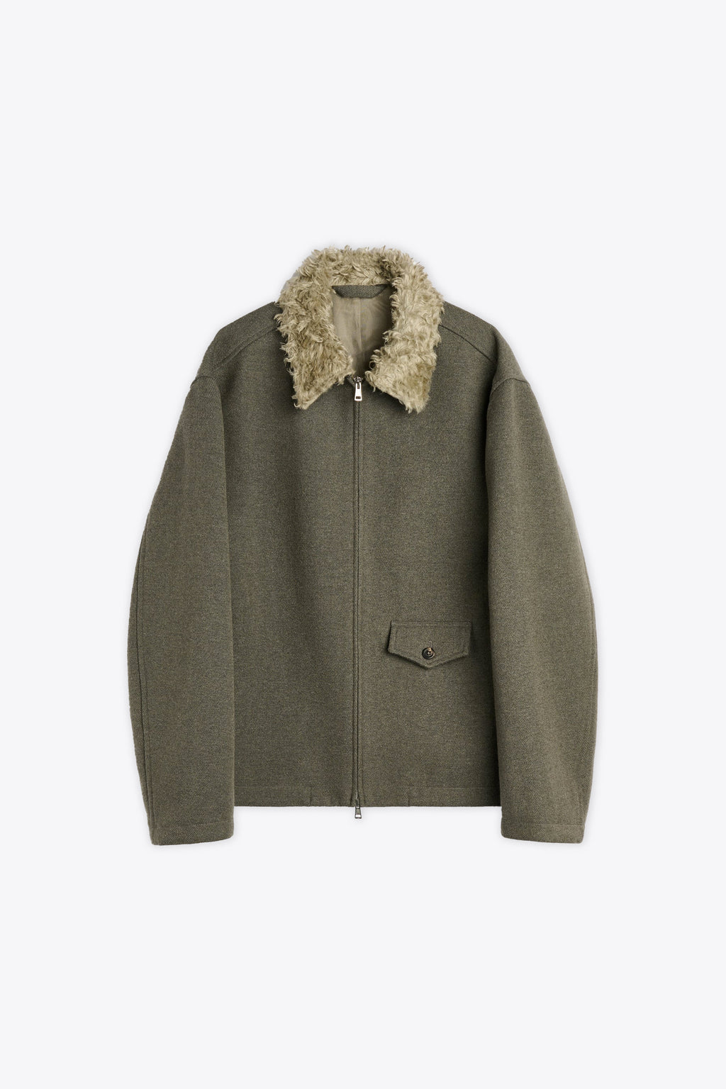 alt-image__Green/grey-fishbone-wool-blend-jacket-with-faux-fur-collar---Evolved-Jacket-
