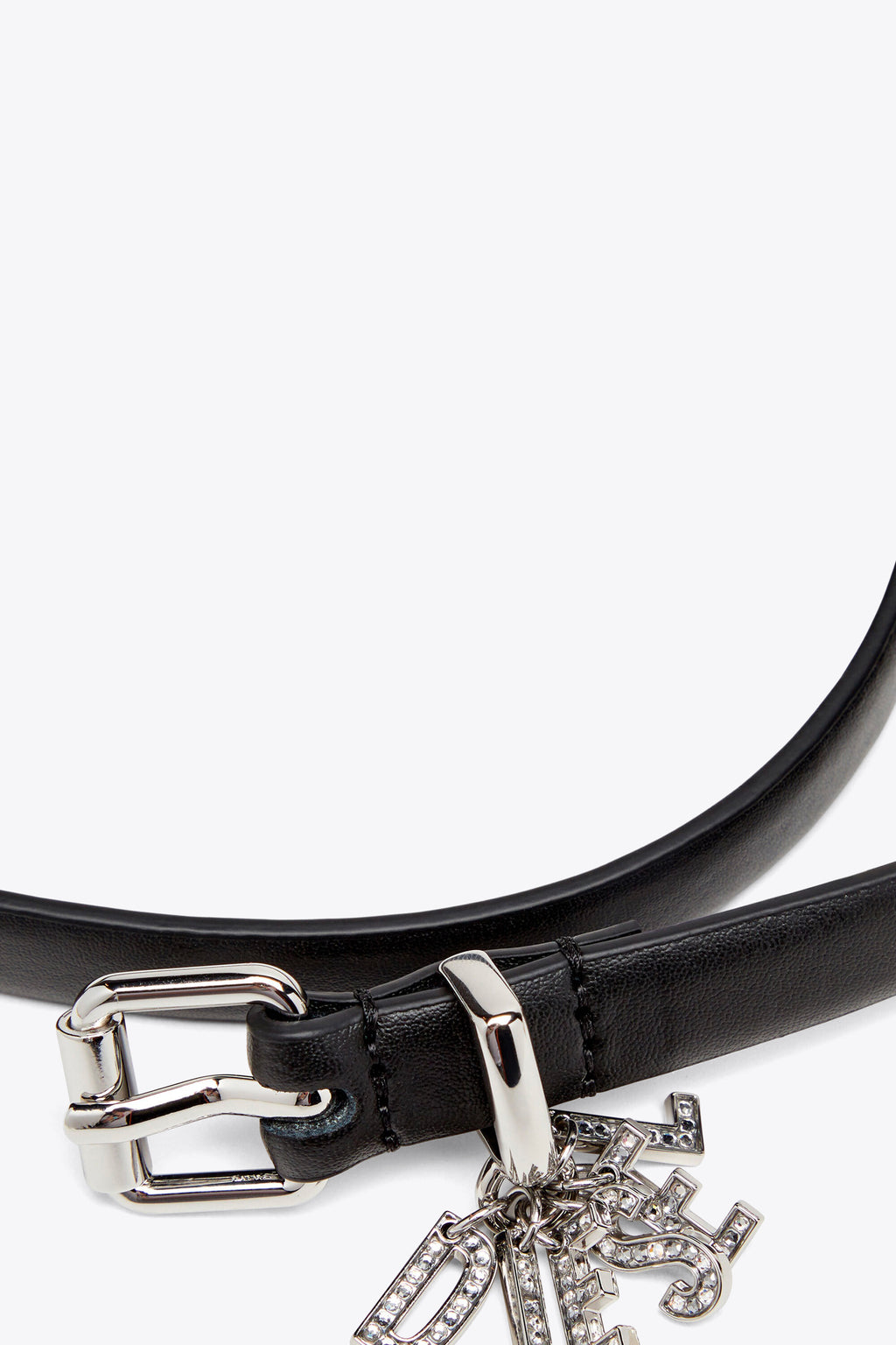 alt-image__Cintura-sottile-in-pelle-nera-con-charms-ricoperti-da-strass---B-Charm-Loop