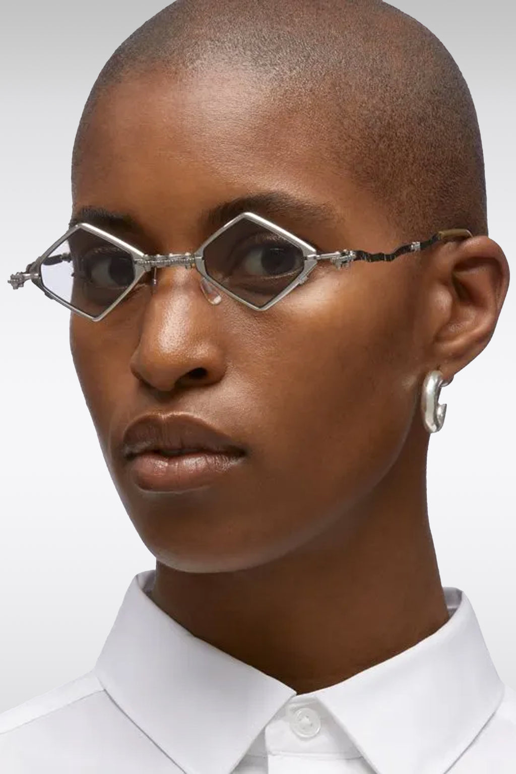 alt-image__Rhomboid-silver-toned-metal-folding-sunglasses---H80