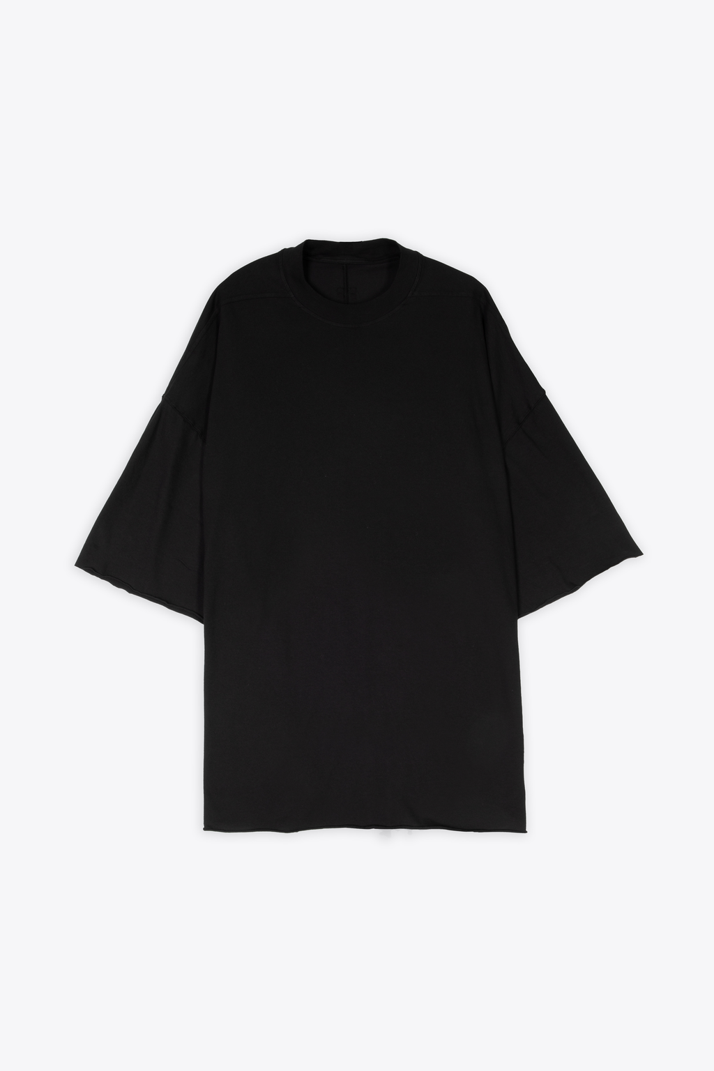 alt-image__T-shirt-oversize-nera-in-cotone-con-fondo-a-taglio-vivo---Tommy-T