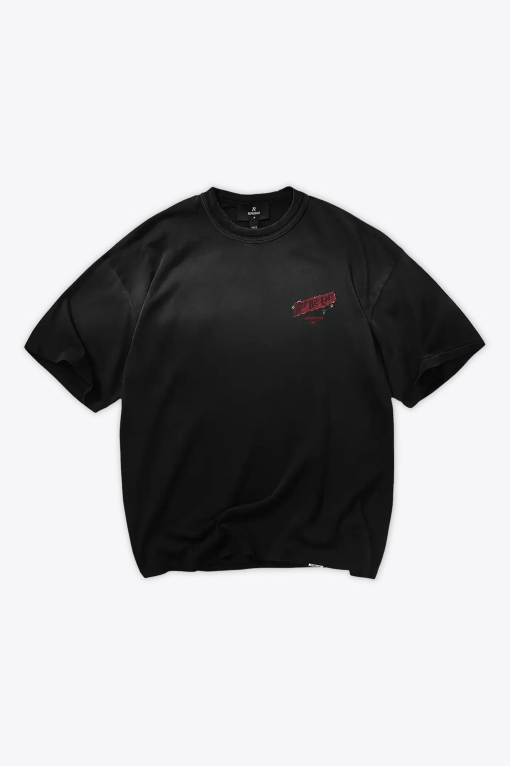 alt-image__T-shirt-nera-in-cotone-lavato-con-grafica-al-petto-e-sul-retro---Ranson-T-shirt