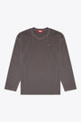 T-shirt grigia in cotone con maniche lunghe e cuciture a vista - T Crahor Boxt Ls T1 