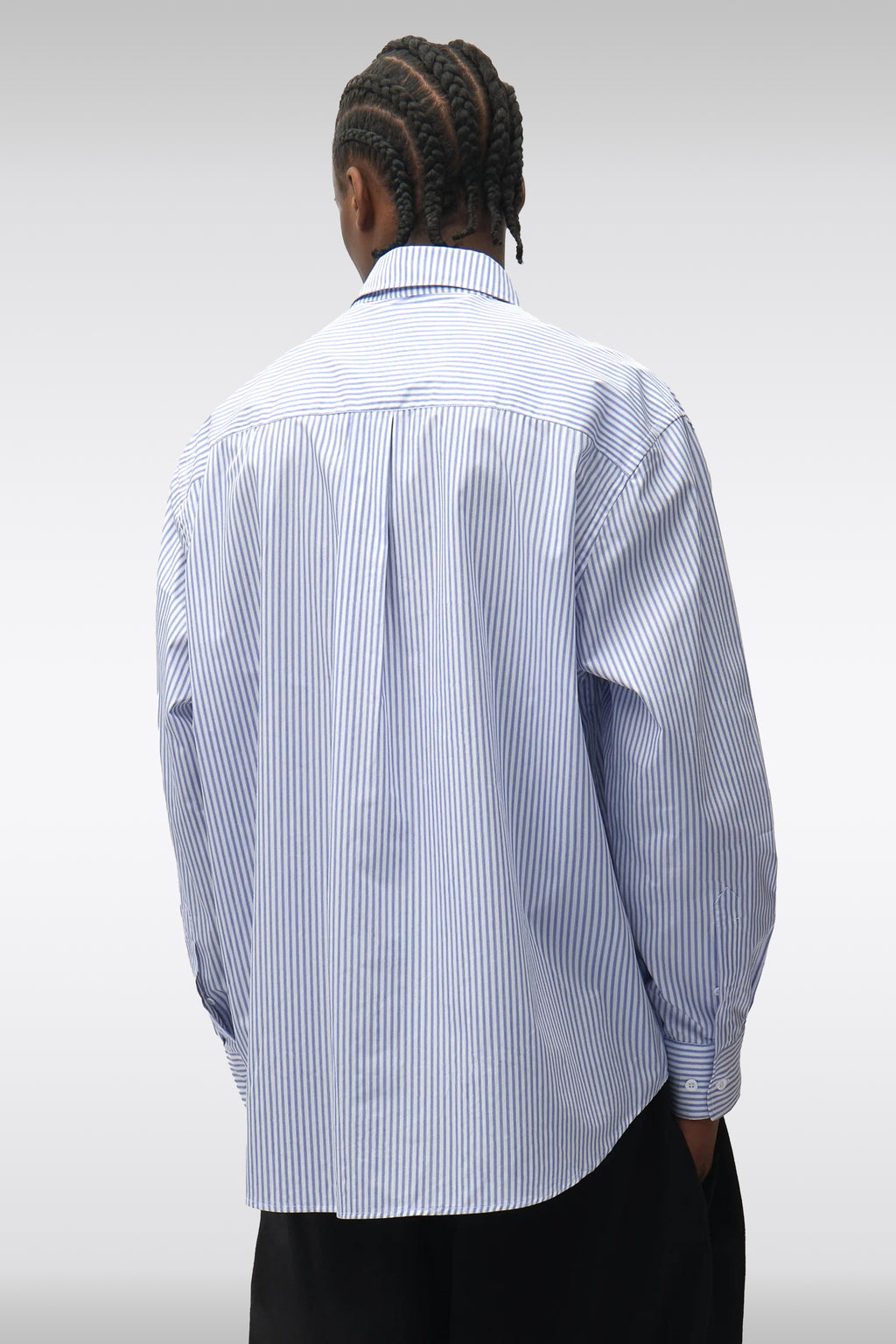 alt-image__White-and-light-blue-striped-shirt-with-front-graphic-logo-print---Composition-Gallery-Shirt