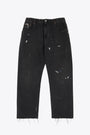 Jeans nero stonewashed con elastico in vita 