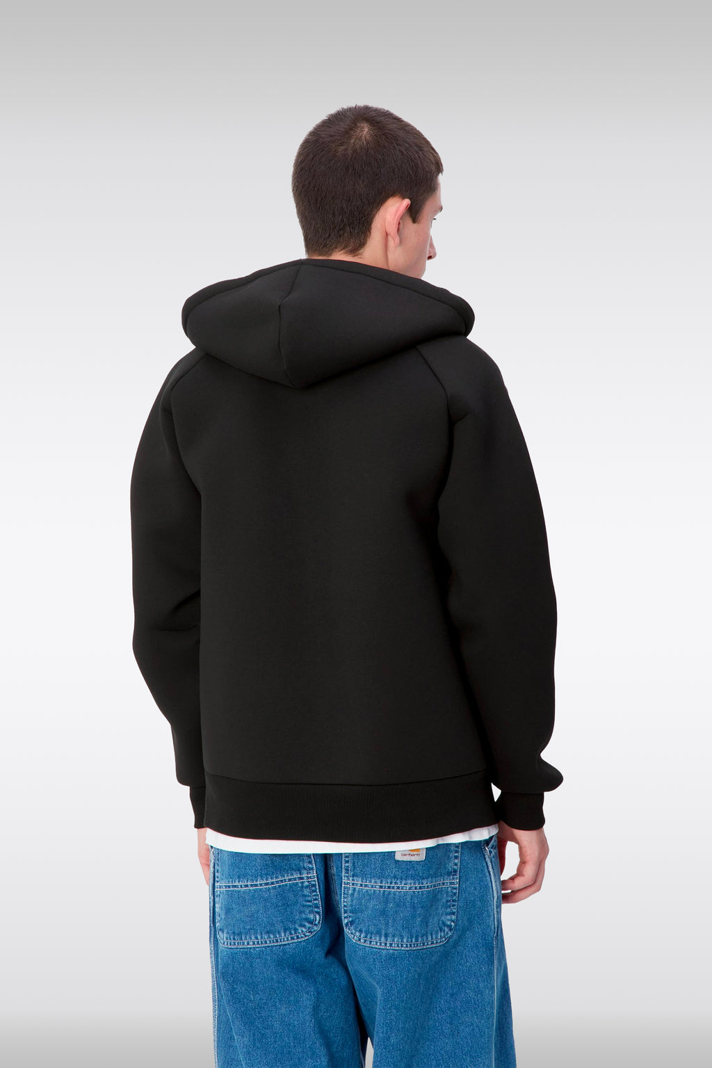 alt-image__Felpa-nera-in-neoprene-con-cappuccio---Car-Lux-Hooded-Jacket