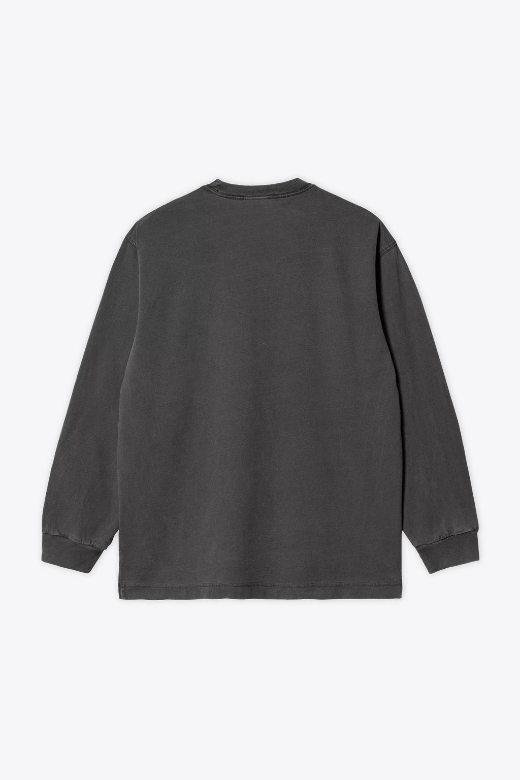 alt-image__T-shirt-nera-in-cotone-con-manica-lunga-e-logo-al-petto---L/S-Vista-T-Shirt