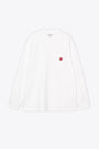 L/S POCKET HEART T-SHIRT COTTON SINGLE JERSEY-Bianco/rosso 
