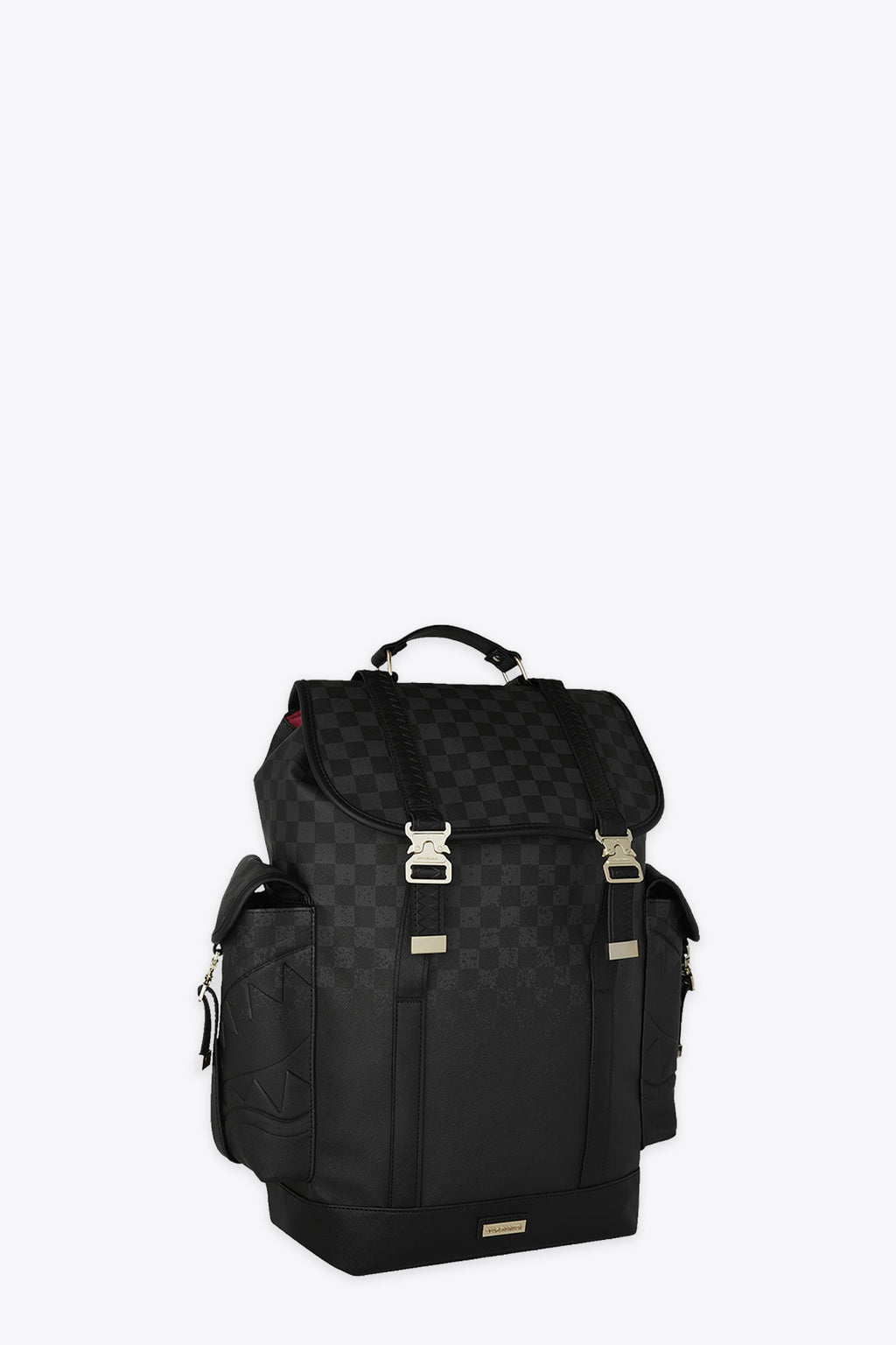 alt-image__Zaino-in-pvc-nero-a-scacchi-con-tasche-laterali---Spritz-Black-Monte-Carlo-Backback