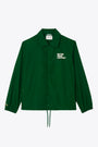 Green nylon windproof jacket with slogan print  
