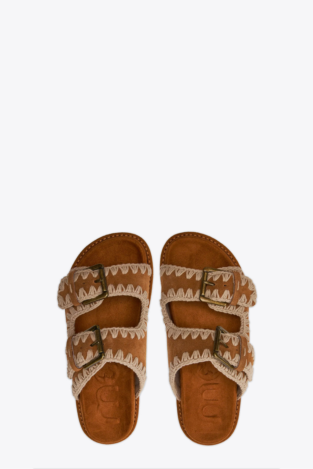 alt-image__Cognac-brown-suede-sandal-with-two-upper-straps-and-crochet-stitches---Bio-Sandal-Two-Buckles-