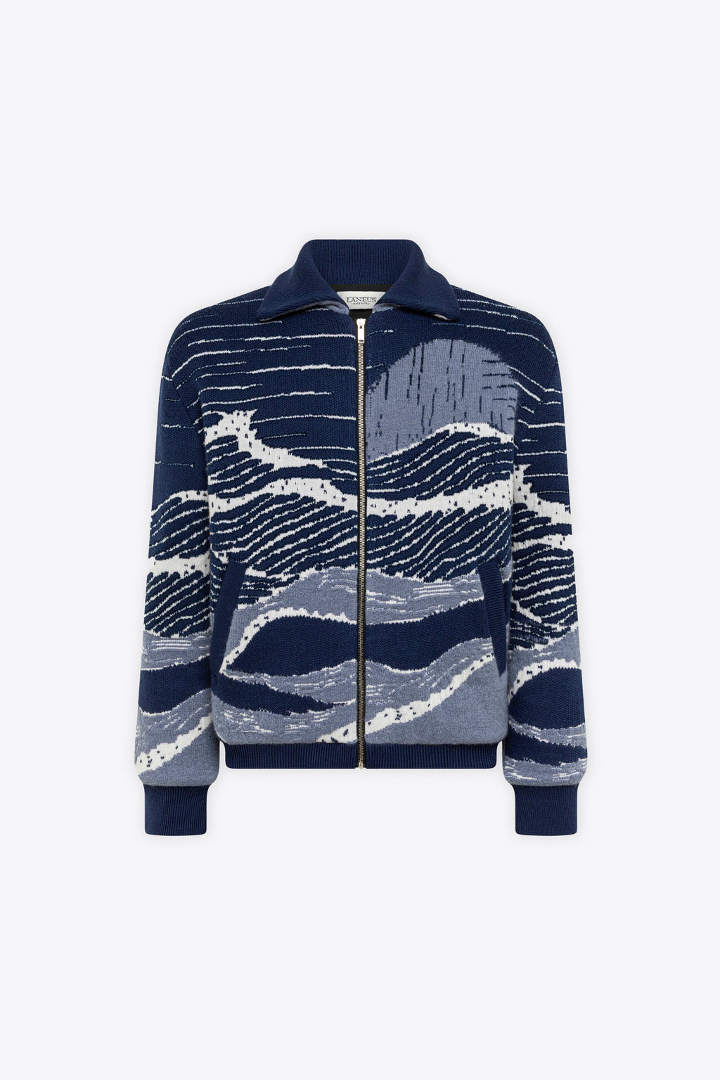 alt-image__Bomber-blu-in-maglia-jacquard-con-motivo-a-onde---Zip-Jacket-Boxy-Fit-In-Jacquard