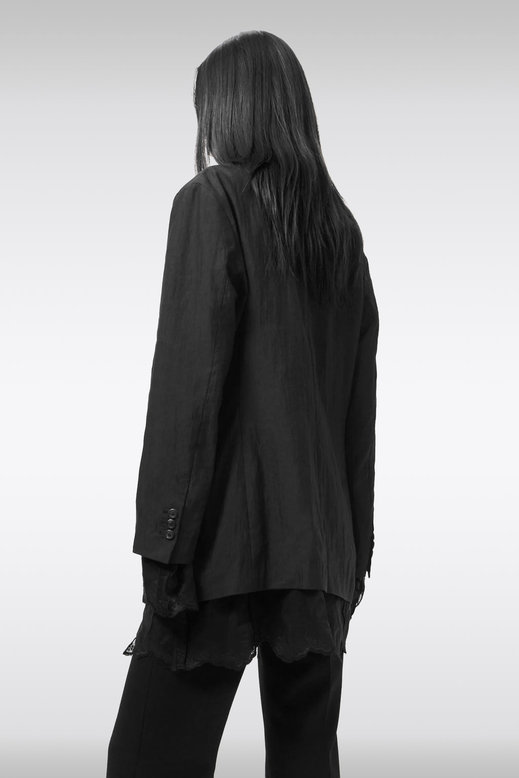 alt-image__Blazer-reversibile-in-misto-lino-nero-con-fodera-ricamata-a-vista----Reversible-Drip-Blazer