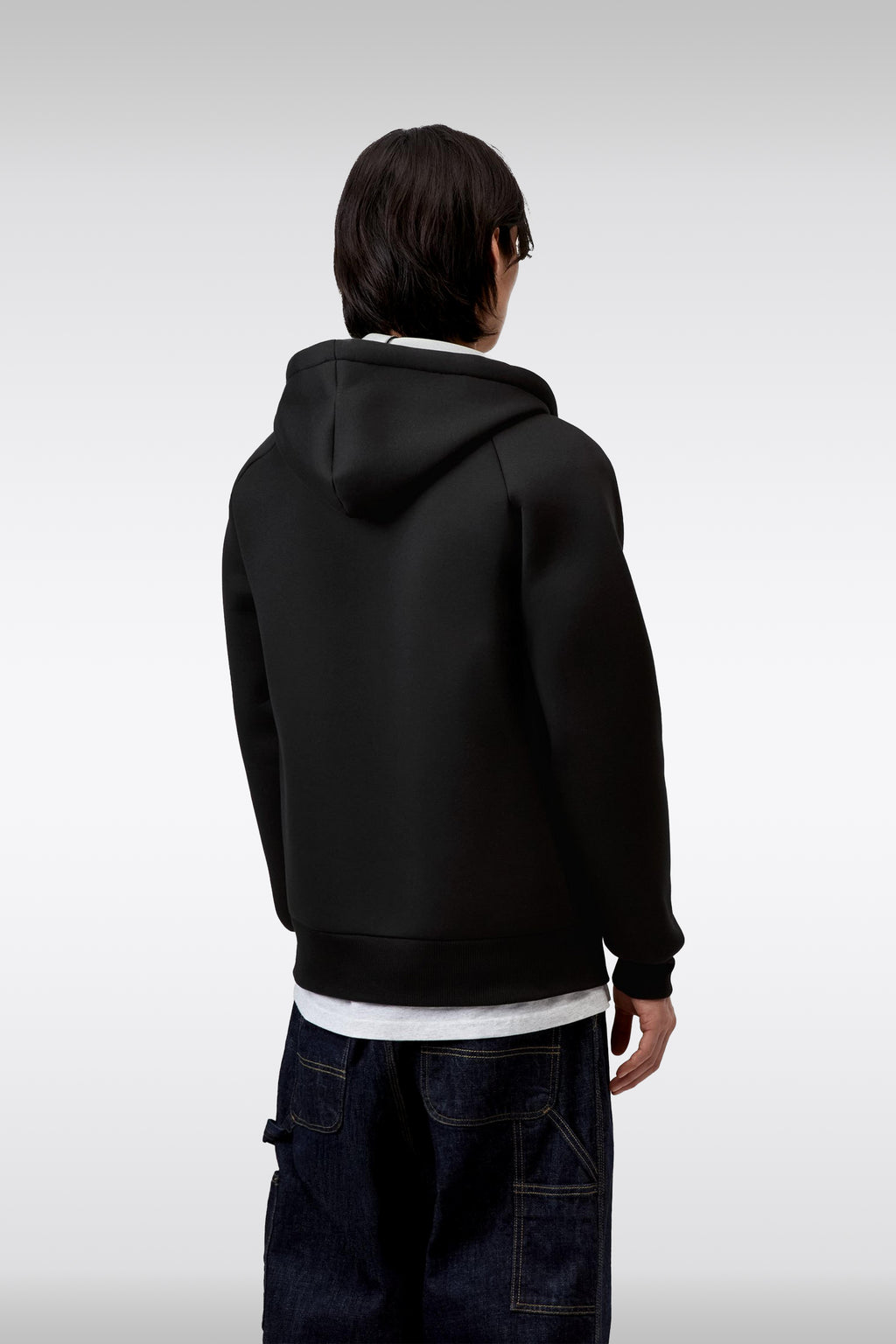alt-image__Felpa-nera-in-neoprene-con-cappuccio---Car-Lux-Hooded-Jacket