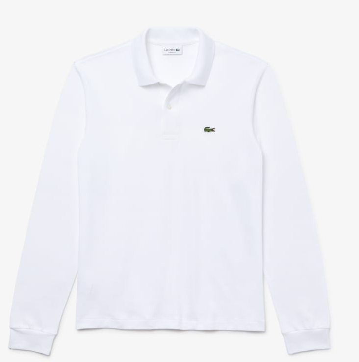 alt-image__Polo-bianca-in-cotone-piquè-con-maniche-lunghe