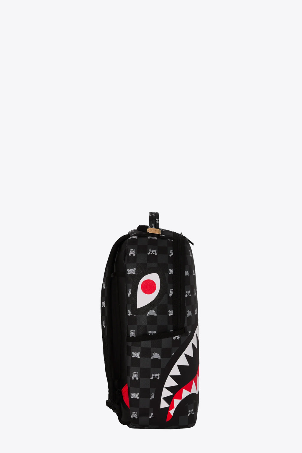 alt-image__Zaino-in-pvc-nero-a-scacchi-con-stampa-grafica---Peeking-Character-Check-Backpack