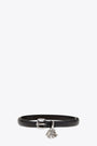 Cintura sottile in pelle nera con charms ricoperti da strass - B Charm Loop 