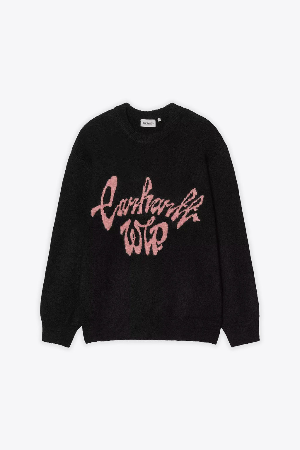 alt-image__Pullover-in-misto-lana-nero-con-logo-jacquard-rosa---Chedda-Sweater