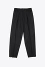 Black cotton cropped pant with elastic waistband 