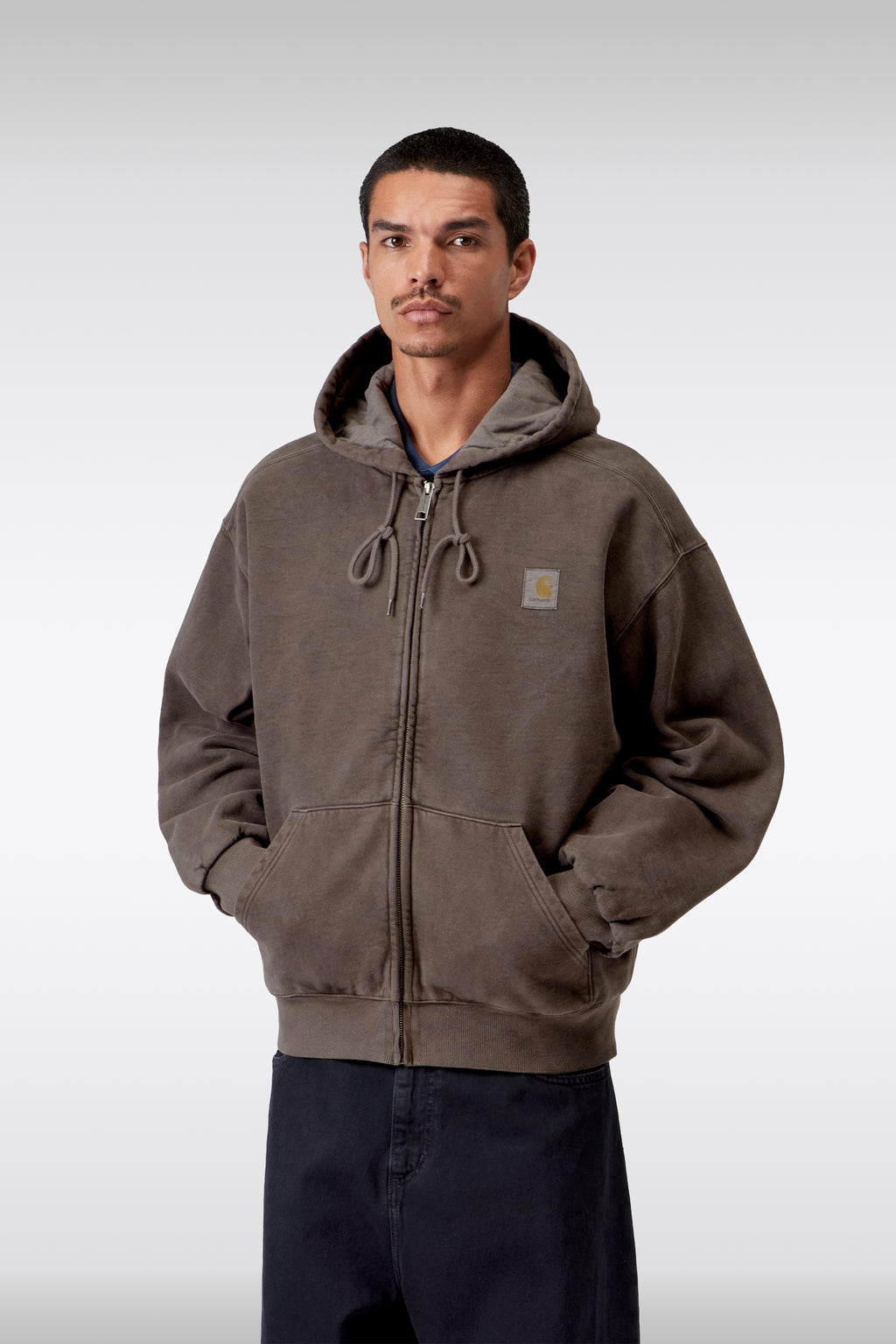 alt-image__Garment-dyed-brown-cotton-hoodie-with-zip---Hooded-Vista-Jacket