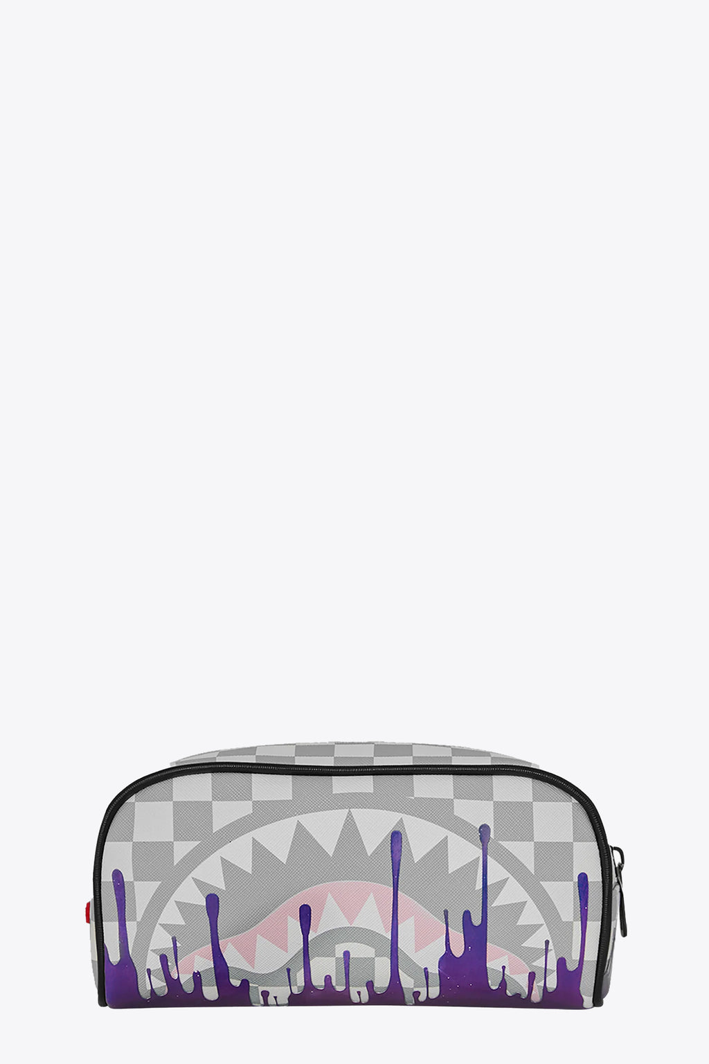 alt-image__White-and-grey-check-pvc-pouch-with-purple-paint-dripping-detail---Cream-Space-Drip-Pouch