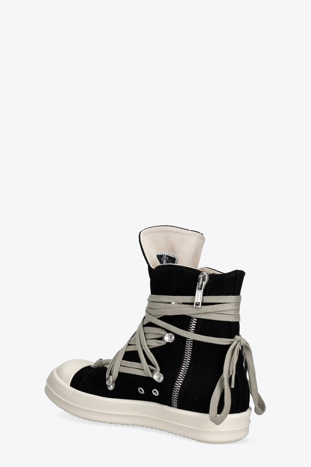 alt-image__Sneaker-nera-alta-in-canvas-con-lacci-ad-incrocio---Megalace-Sneaks