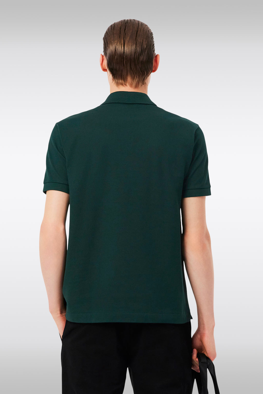 alt-image__Dark-green-piquè-cotton-polo-shirt-with-short-sleeves