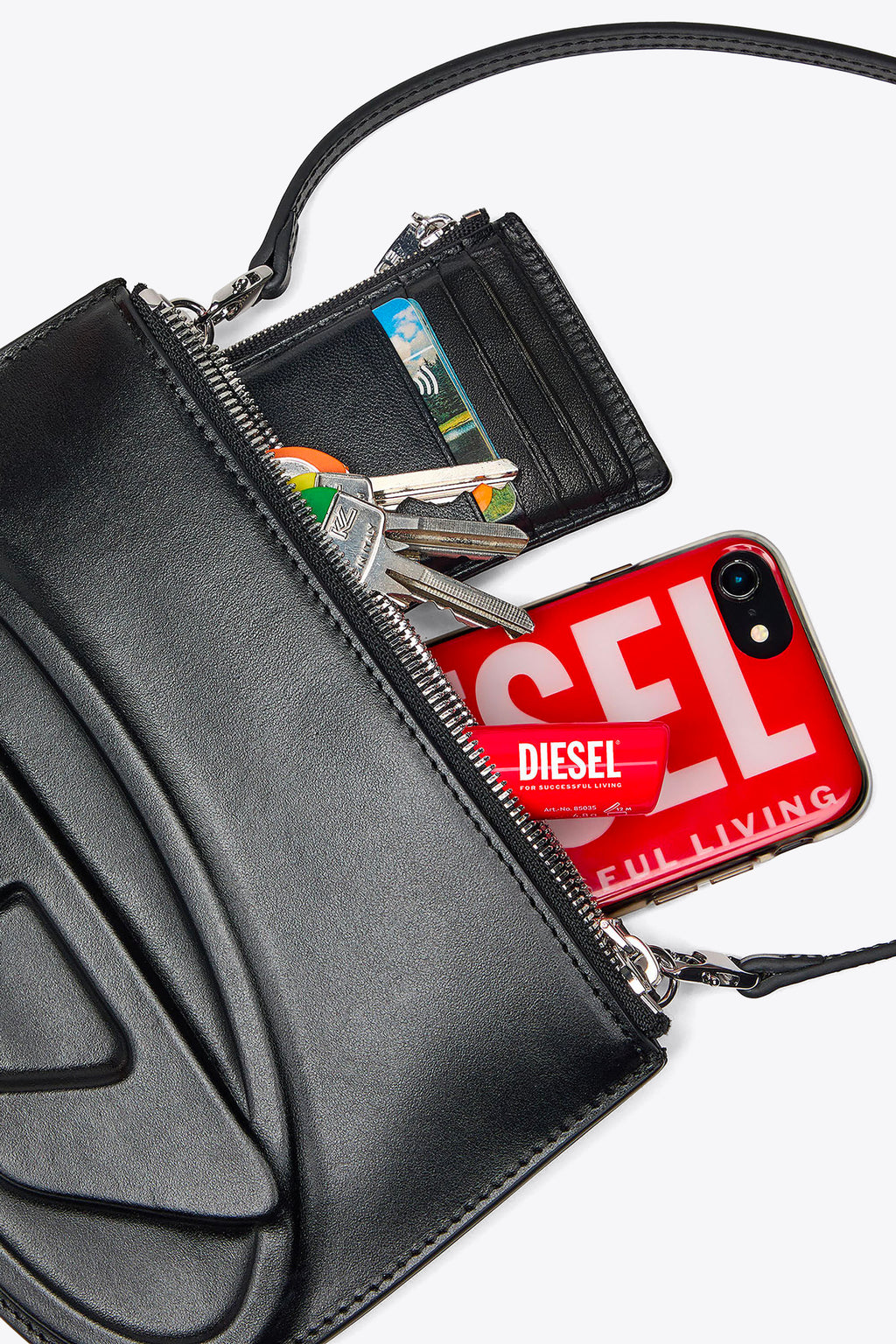 alt-image__Black-leather-small-bag-with-embossed-Oval-D-logo---1DR-Twin