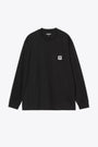 L/S POCKET HEART T-SHIRT COTTON SINGLE JERSEY-Nero 