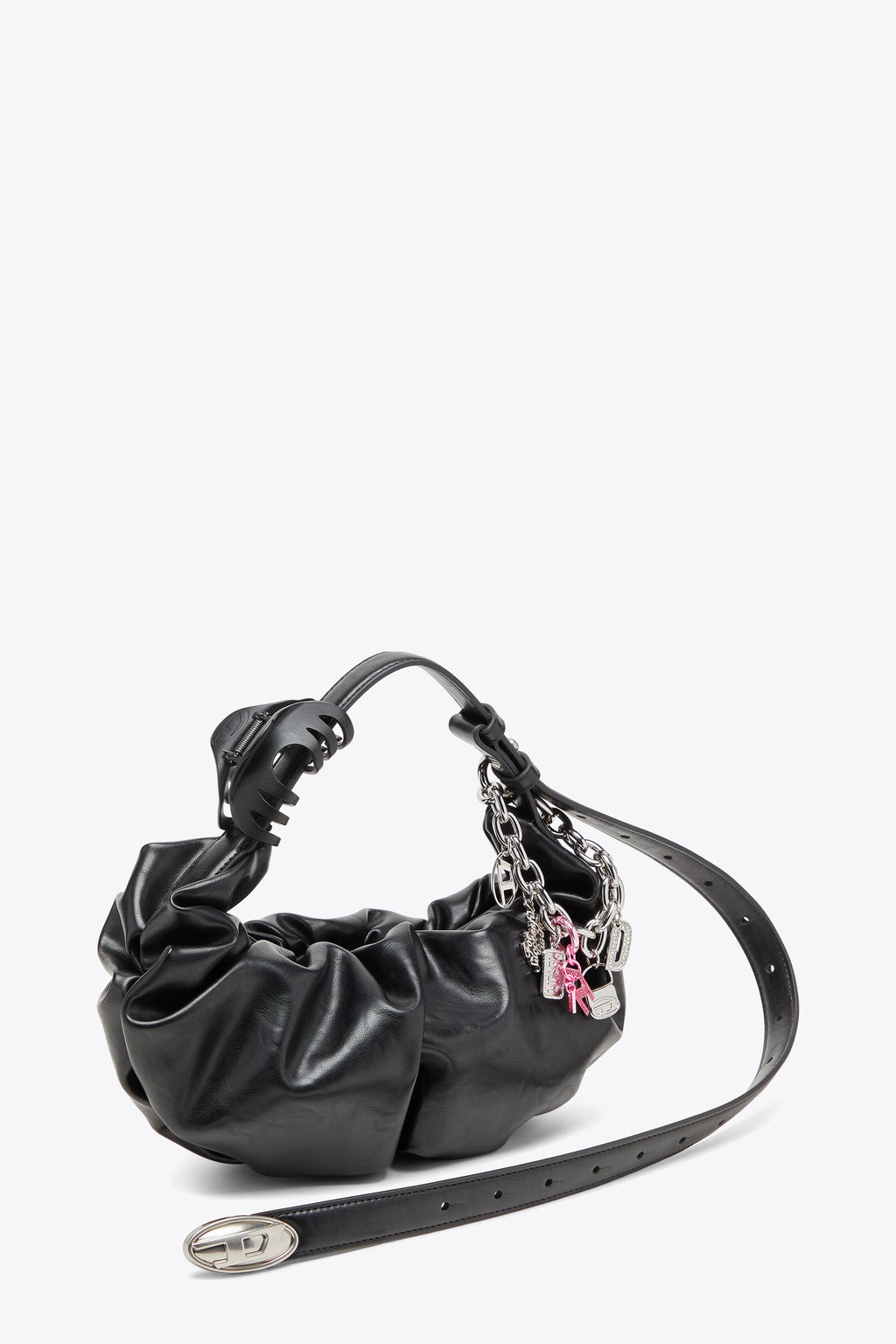 alt-image__Borsa-a-mazzaluna-in-similpelle-nera-arricciata---Grab-D-Hobo-S