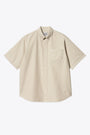 Sand coloured oxford cotton shirt with short sleeves - S/S Braxton Shirt 