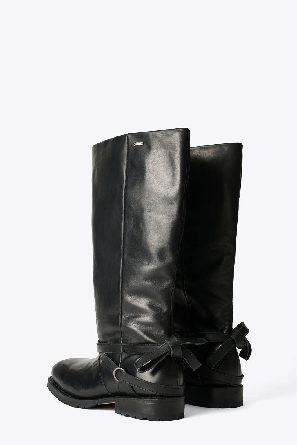 alt-image__Stivali-biker-neri-in-pelle-con-punta-squadrata-e-cinturino-alla-caviglia---High-Engine-Boot