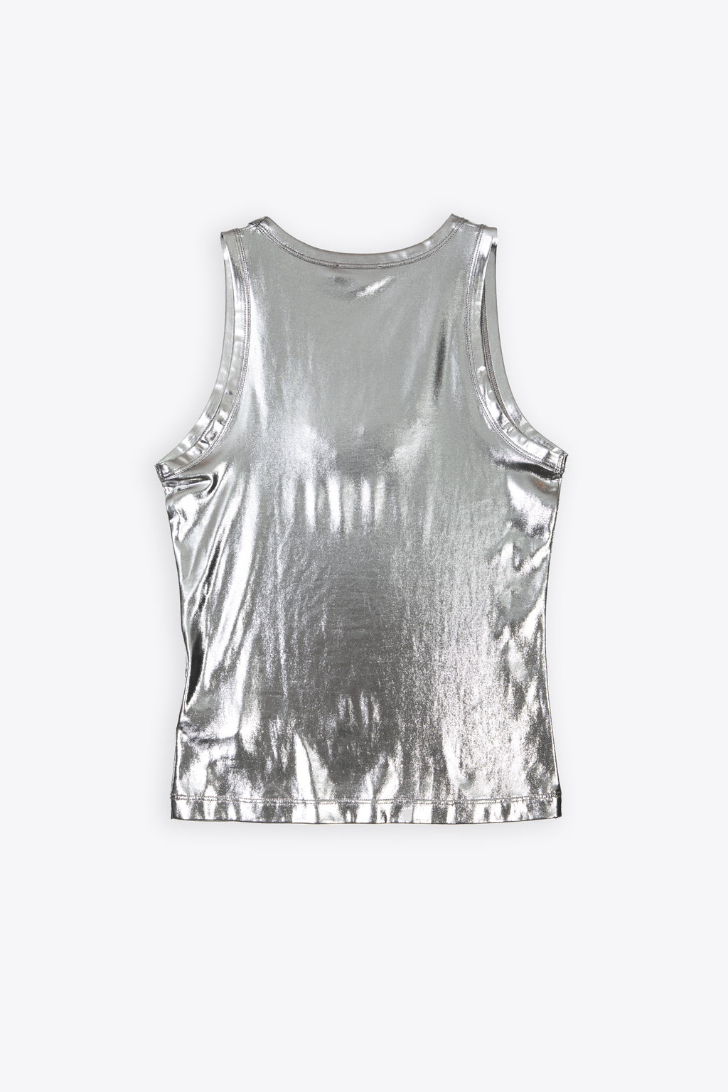 alt-image__Metallic-silver-coated-jersey-tank-top-with-logo---T-Lynys