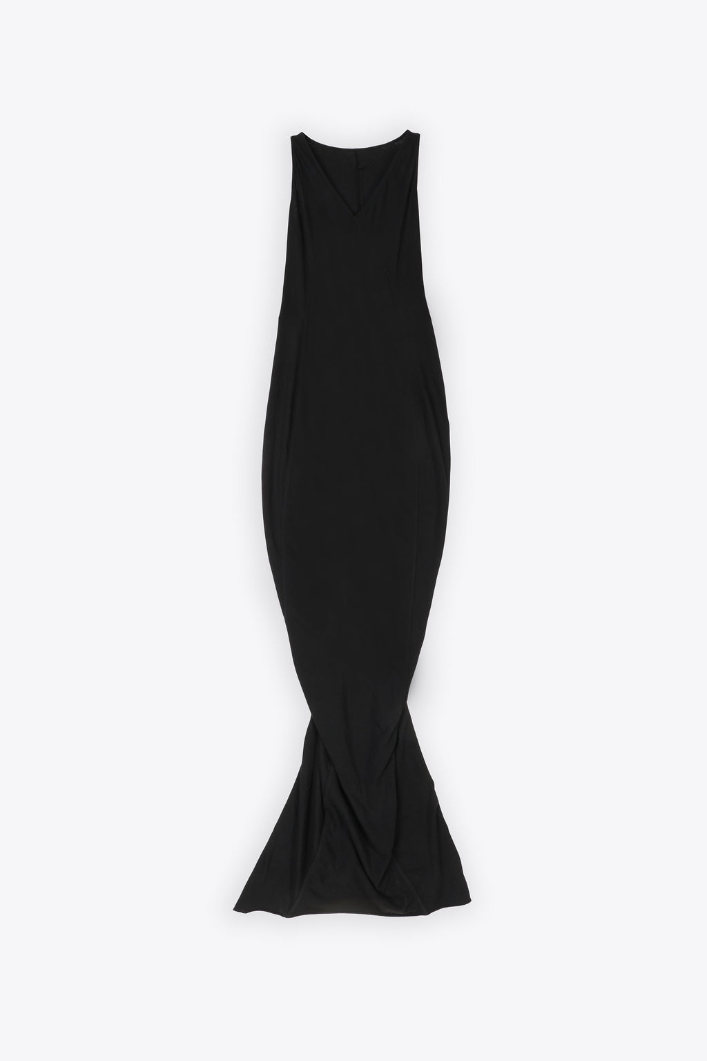 alt-image__Abito-lungo-smanicato-con-scollo-a-V-in-cotone-nero---V-neck-Column-Dress