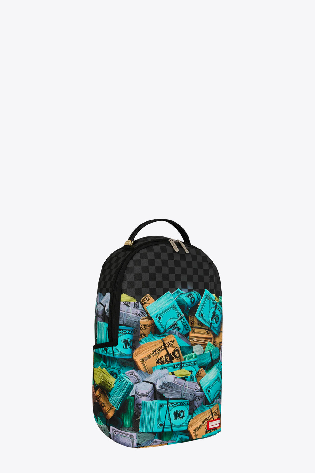 alt-image__Zaino-in-pvc-nero-a-scacchi-con-stampa-soldi-Monopoly---Monopoly-Money-Stacks-Backpack
