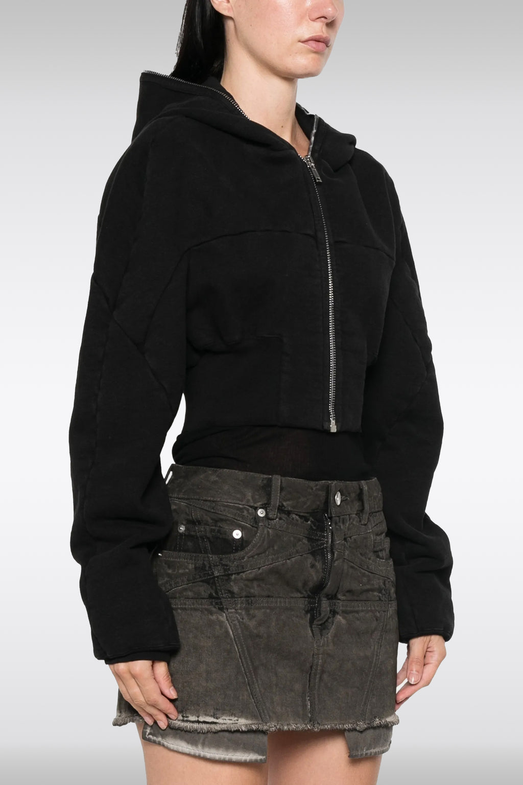 alt-image__Felpa-nera-con-cappuccio-e-zip-cropped-fit---Collage-Gimp-Hoodie