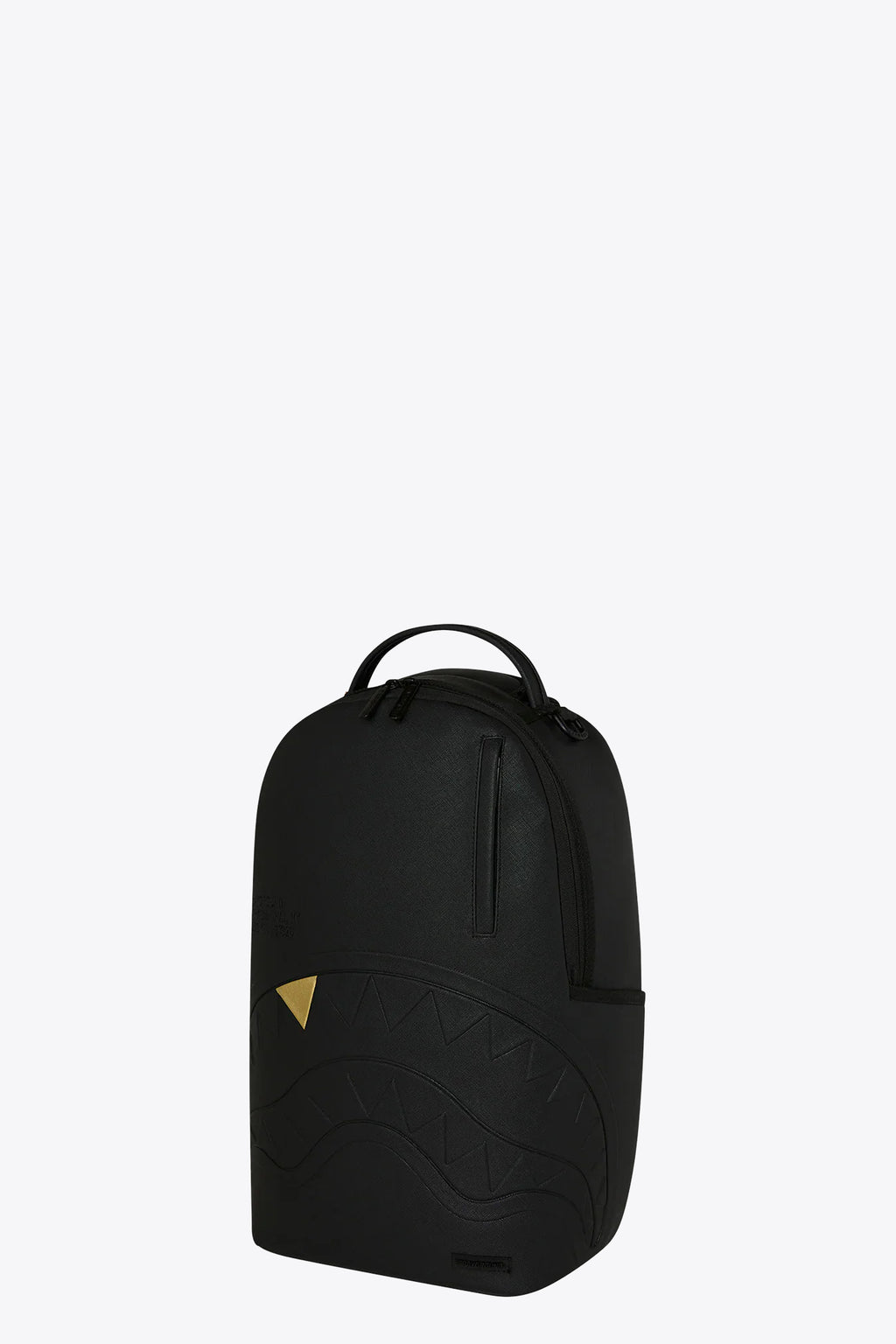 alt-image__Black-pvc-backpack-with-gold-tooth-detail---Blacked-Out-Embossed-Gold-Tooth-Backpack