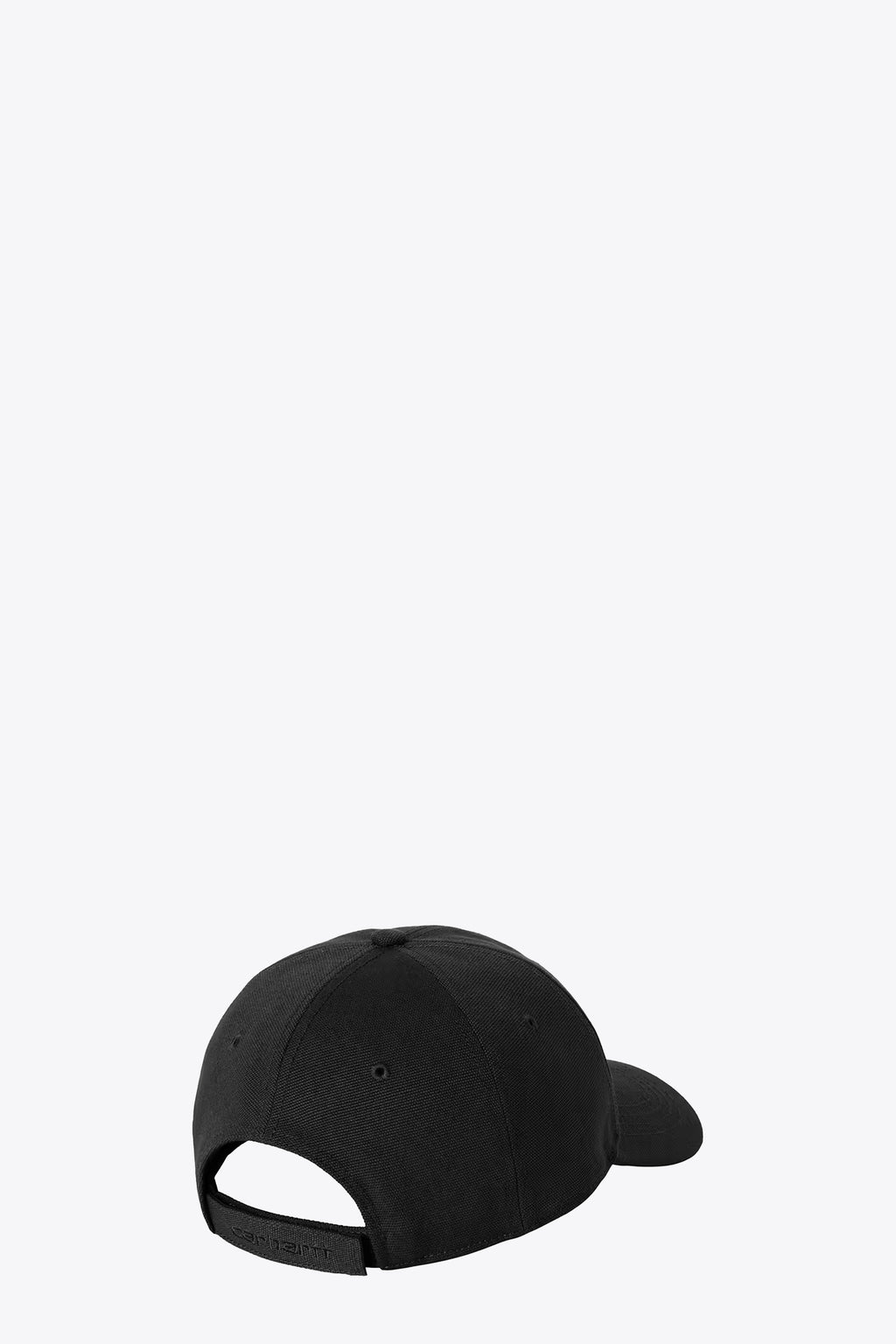 alt-image__Cappello-con-visiera-in-canvas-nero-con-logo-frontale---Canvas-Cap
