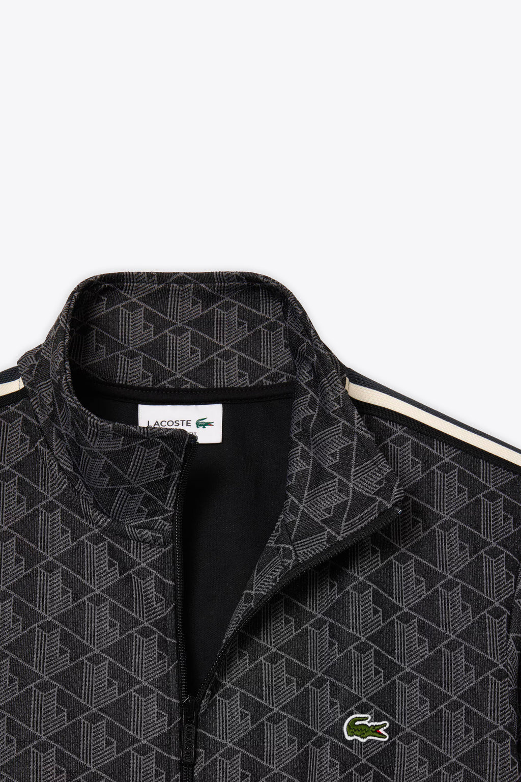 alt-image__Felpa-nera-e-grigia-con-zip-e-motivo-jacquard-monogram