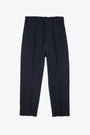Blue wool tailored pant with front pleat - Valerio Timisoara Trousers  