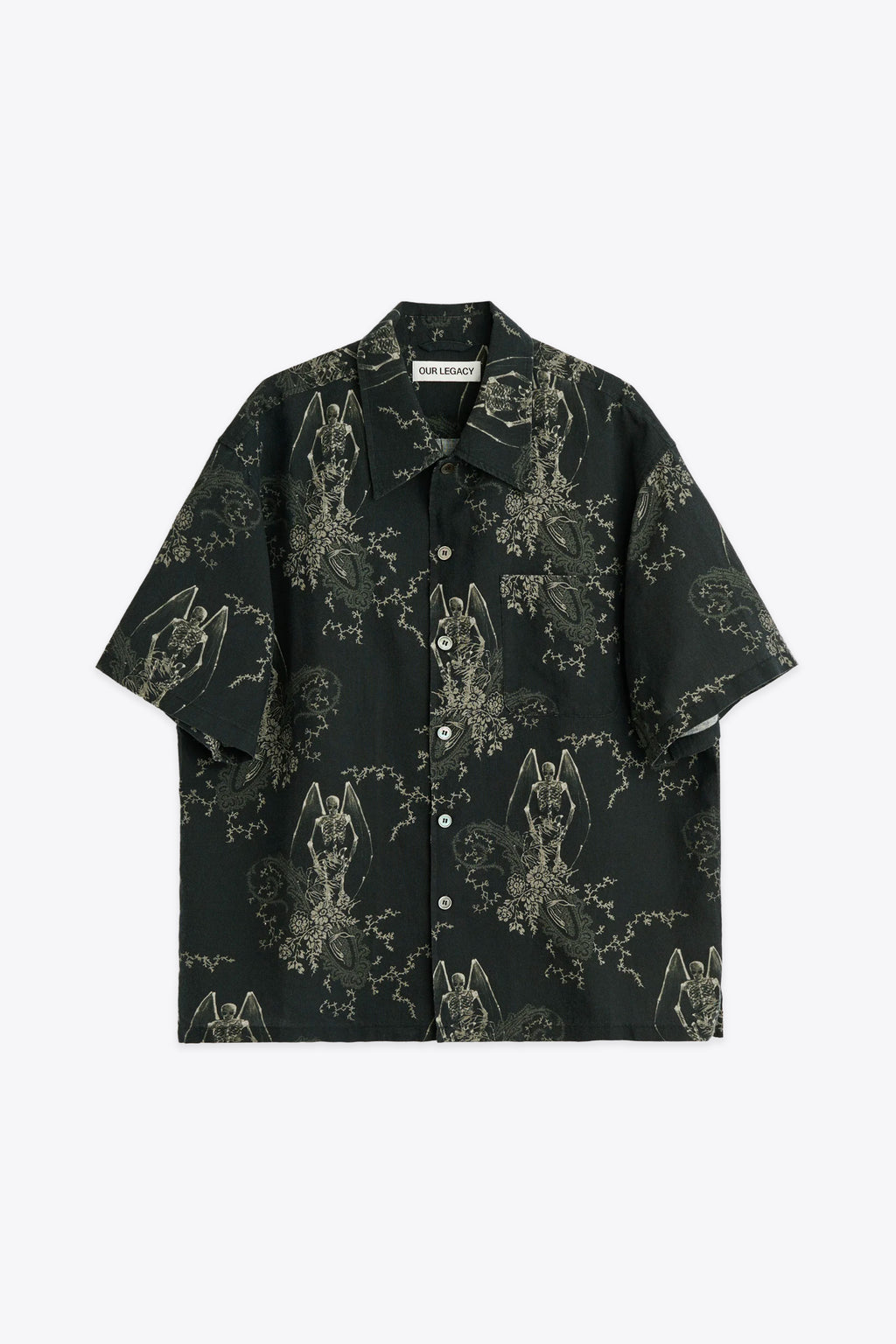 alt-image__Camicia-nera-in-misto-lino-con-stampa-grafica---Every-Shirt-Shortsleev