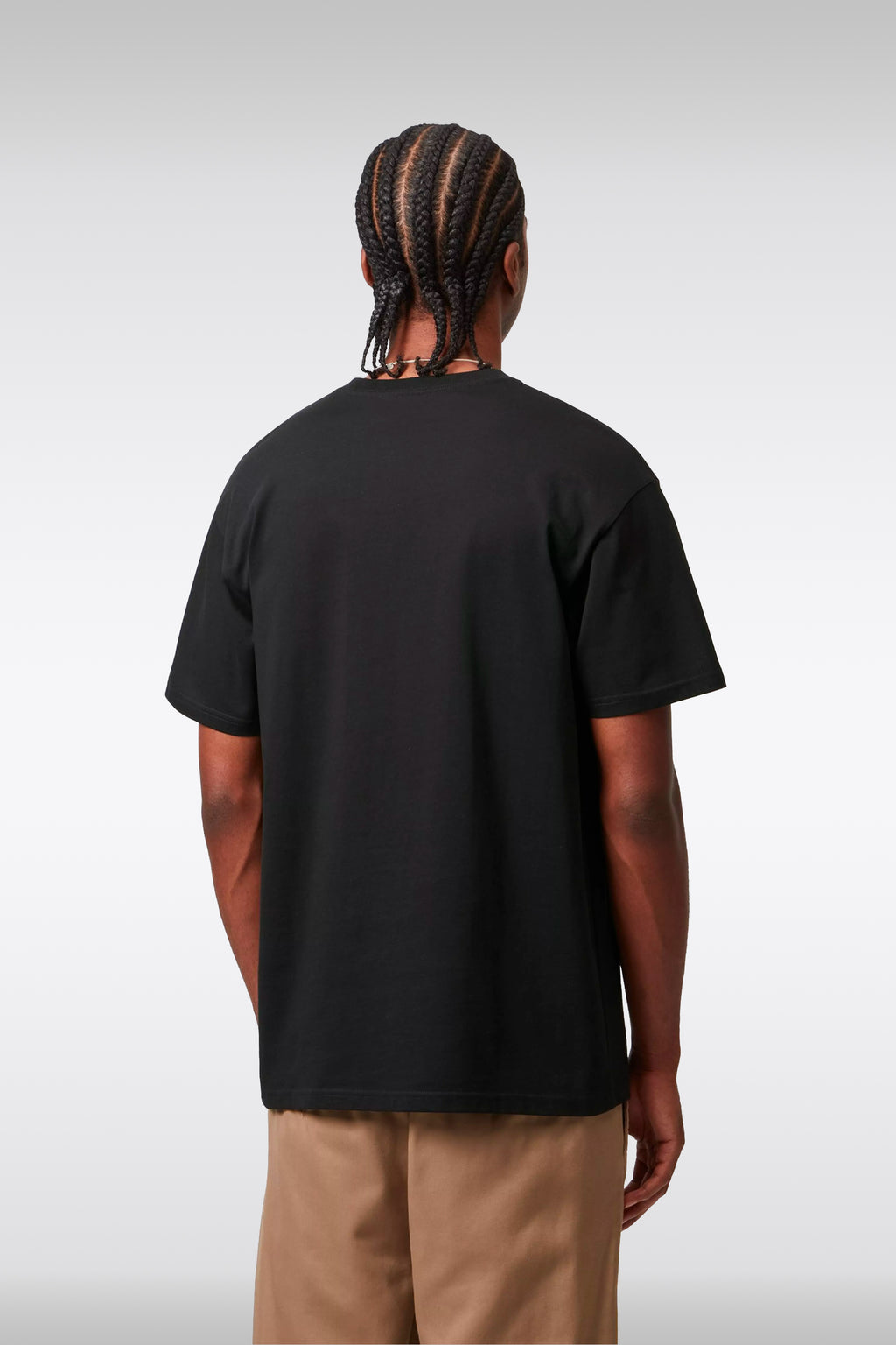 alt-image__T-shirt-nera-in-cotone-con-logo-ricamato-al-petto---S/S-Chase-T-Shirt