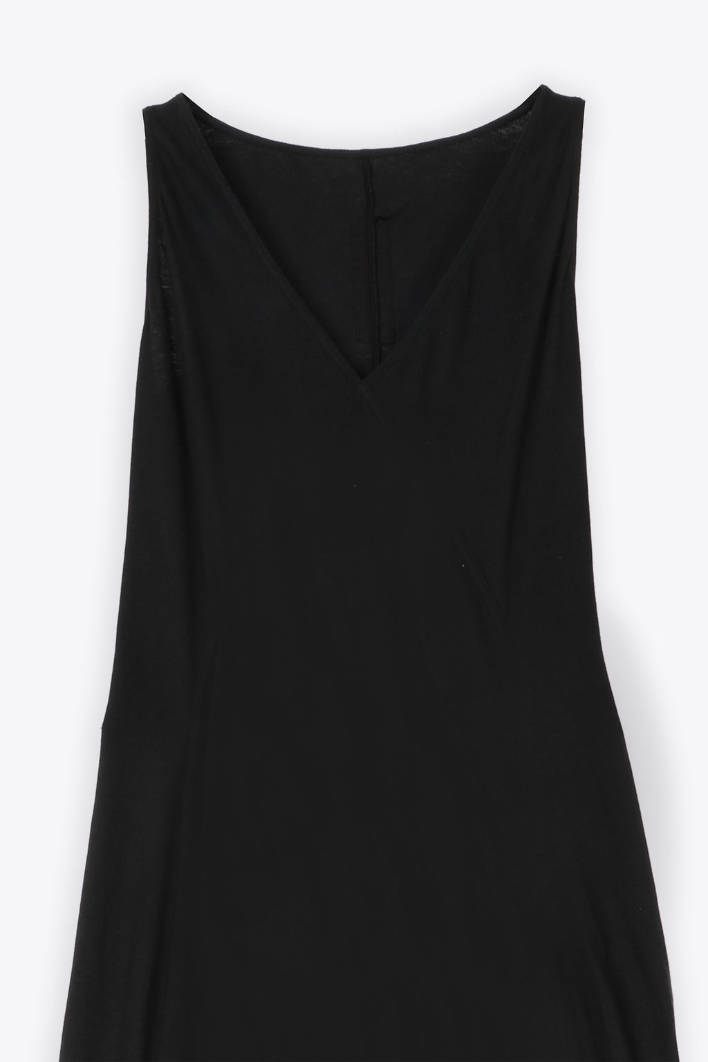 alt-image__Abito-lungo-smanicato-con-scollo-a-V-in-cotone-nero---V-neck-Column-Dress