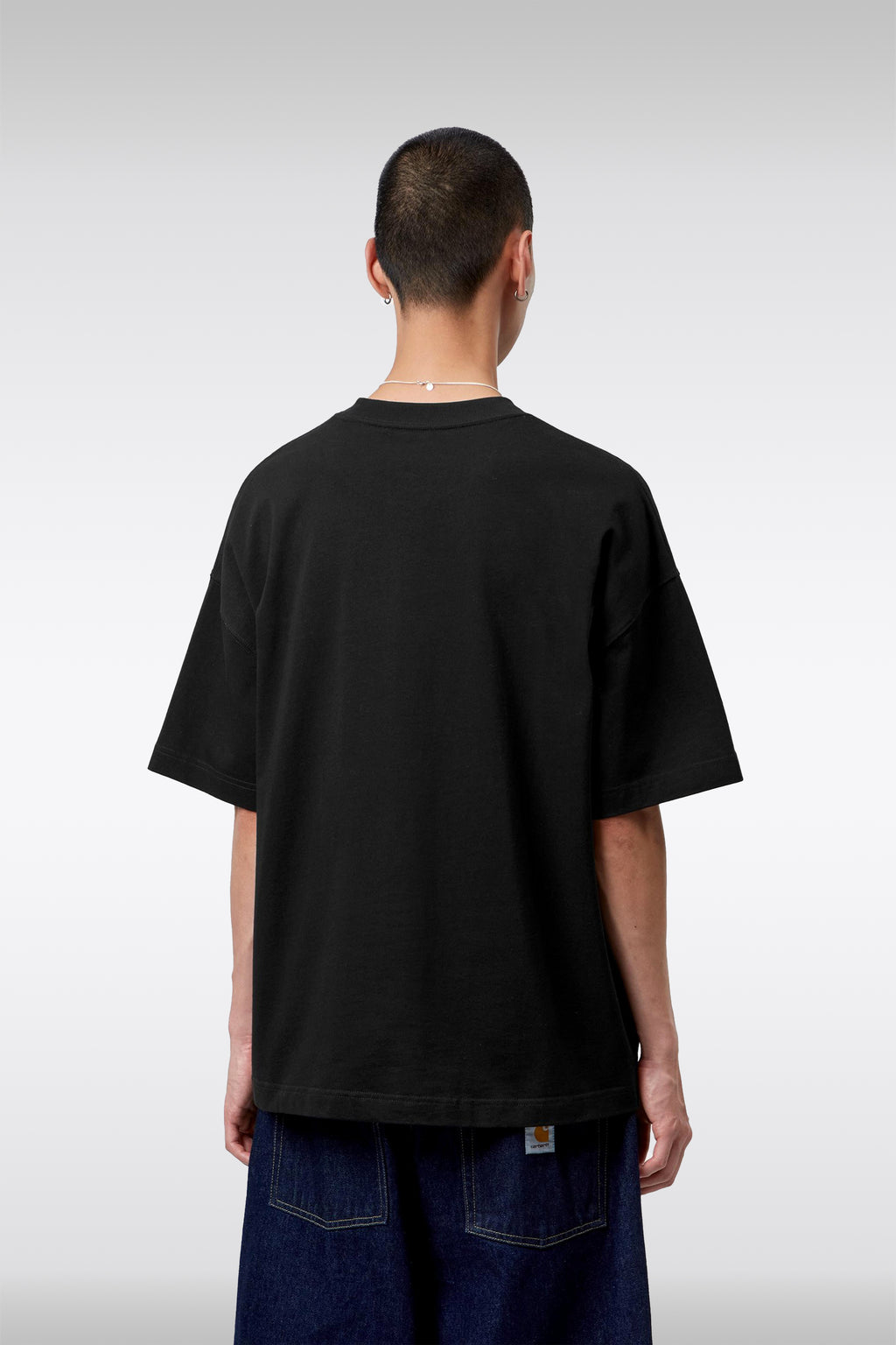 alt-image__Black-cotton-t-shirt-with-italic-logo-embroidery---S/S-Signature-Script-T-Shirt