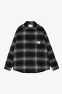 Overshirt in lana nera a quadri - Brennan Shirt Jac 