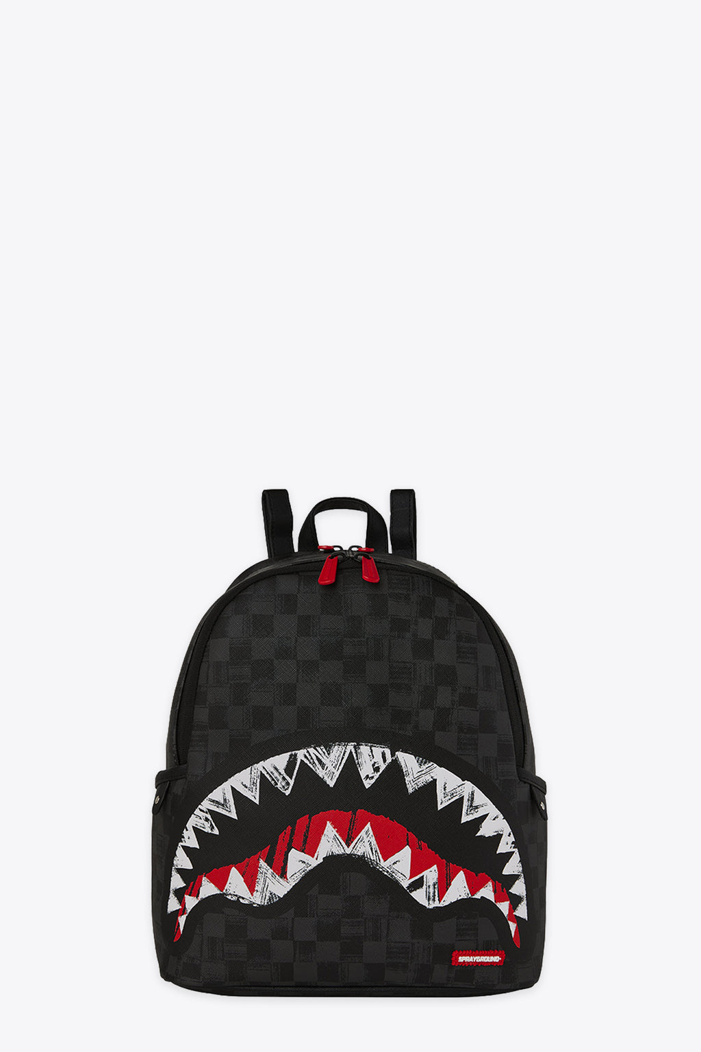 alt-image__Zaino-piccolo-in-pvc-a-scacchi-nero-con-bocca-shark---Scribble-Shark-Savage-Backpack