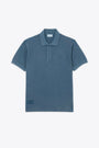Polo in cotone piquè blu lavato regular fit 
