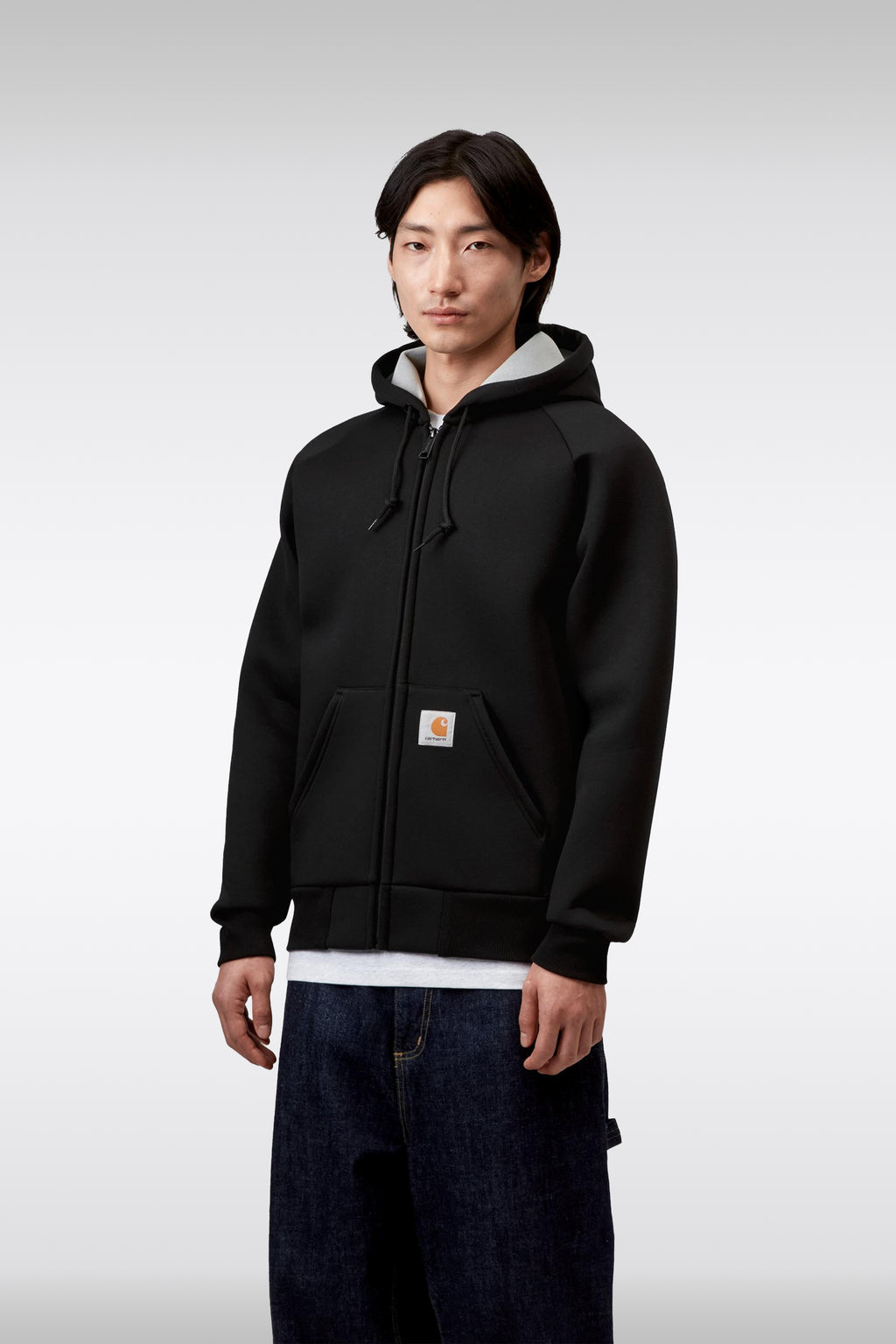 alt-image__Felpa-nera-in-neoprene-con-cappuccio---Car-Lux-Hooded-Jacket
