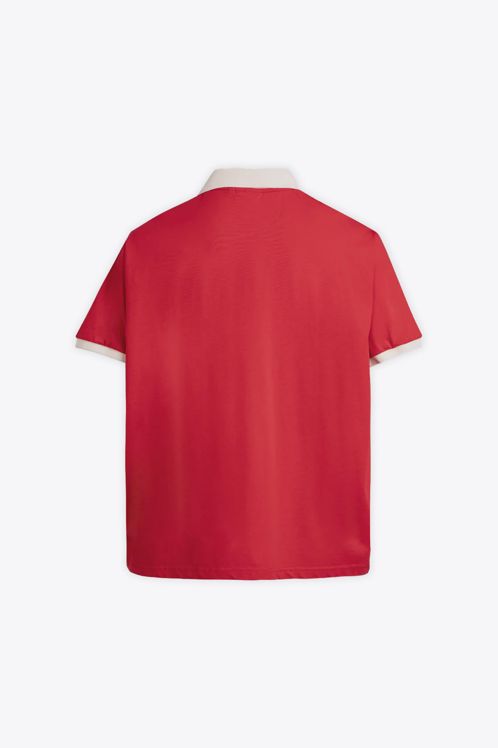 alt-image__T-shirt-rossa-in-cotone-con-colletto-a-contrasto-ispirata-alle-unformi-sportive---Goji-Red-Jersey