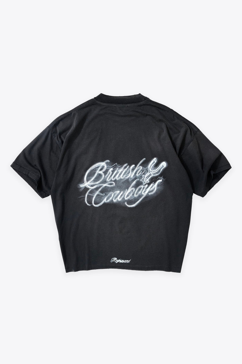alt-image__T-shirt-nera-in-cotone-lavato-con-stampa-grafica---British-Cowboys-T-Shirt