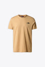 Beige cotton t-shirt with chest logo - S/S Simple Dome Tee  